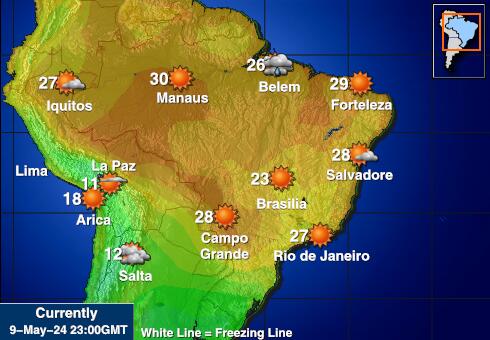 Brazilija Vreme Temperatura Zemljevid 
