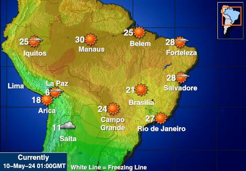 Brasilien Wetter Temperaturkarte 