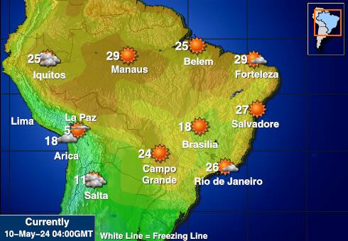 Brazil Peta Suhu Cuaca 