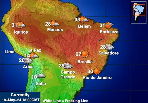 Brezilya Hava sıcaklığı haritası 