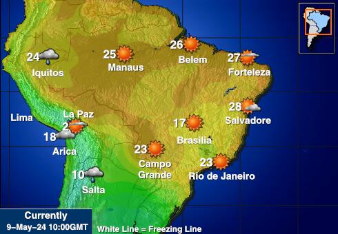 Бразилия Температурна карта за времето 