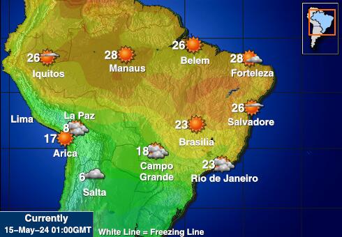 Brazil Mapa temperatura Tempo 