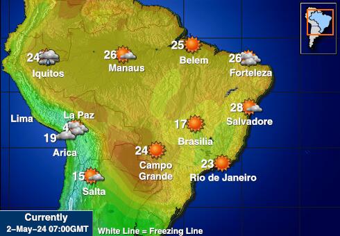 Бразил Временска прогноза, Температура, Карта 