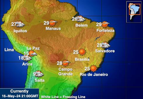 Brazylia Temperatura Mapa pogody 
