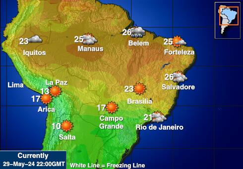 البرازيل خريطة درجة حرارة الطقس 