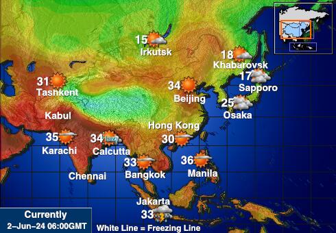 Britanski Indijskooceanski Teritorij Vremenska prognoza, Temperatura, karta 
