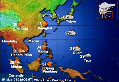 Бруней Карта температури погоди 