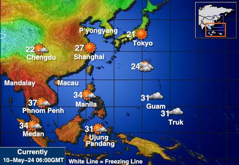 Брунеј Временска прогноза, Температура, Карта 