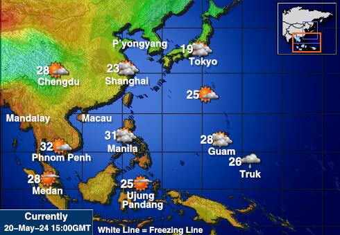 Brunei Temperatura Mapa pogody 