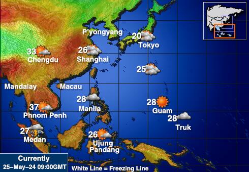 Brunej Mapa počasí teplota 