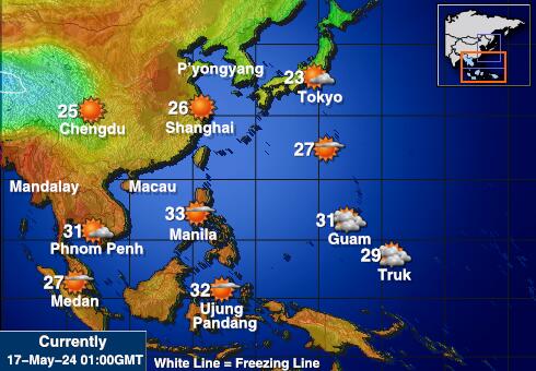 Brunei Peta suhu cuaca 