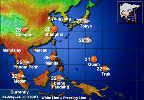 Brunei Hava sıcaklığı haritası 