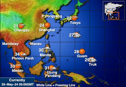 Brunei Bản đồ nhiệt độ thời tiết 