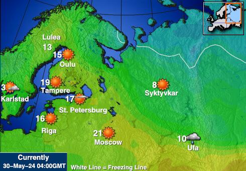 Bulgarije Weer temperatuur kaart 