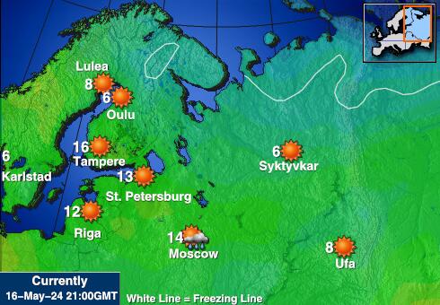 بلغاریہ موسم درجہ حرارت کا نقشہ 