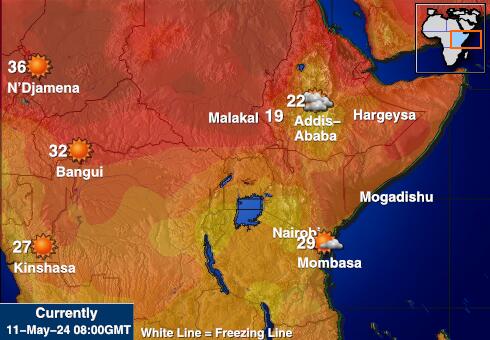Бурунди Карта погоды Температура 