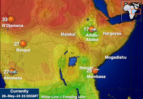 Burundi Bản đồ nhiệt độ thời tiết 