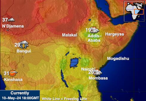 Burundi Peta suhu cuaca 