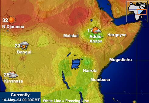 Burundi Laika temperatūra karte 