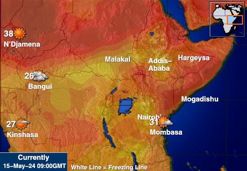 Burundi Vreme Temperatura Zemljevid 