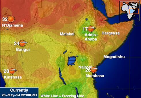 Burundi Hava sıcaklığı haritası 