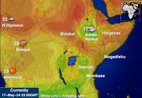 Burundi Temperatura Mapa pogody 