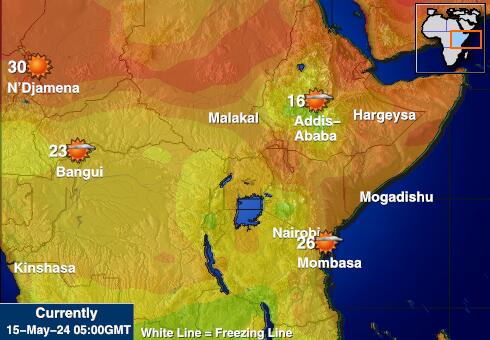 Бурунди Временска прогноза, Температура, Карта 