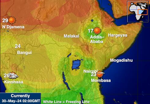 بوروندي خريطة درجة حرارة الطقس 