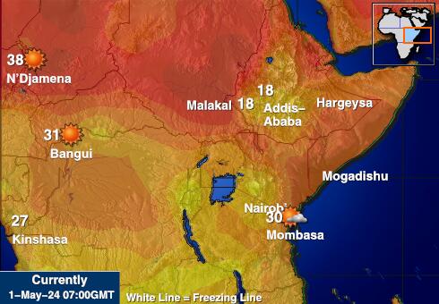 Burundi Weather Temperature Map 
