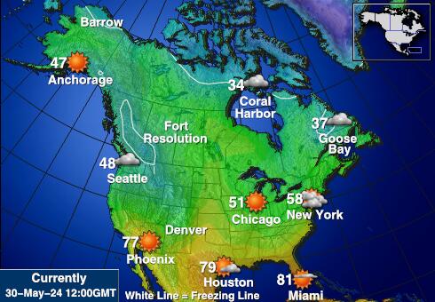 Canada Weer temperatuur kaart 
