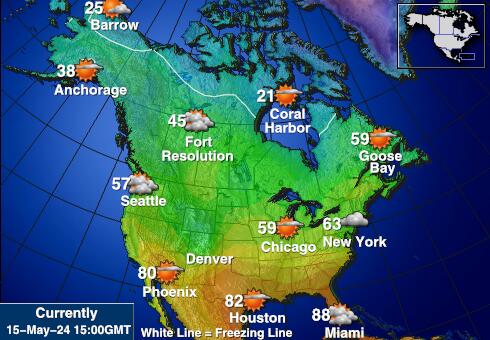 Kanada Vreme Temperatura Zemljevid 