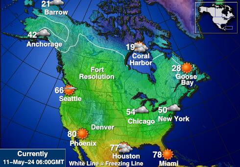 Kanada Wetter Temperaturkarte 