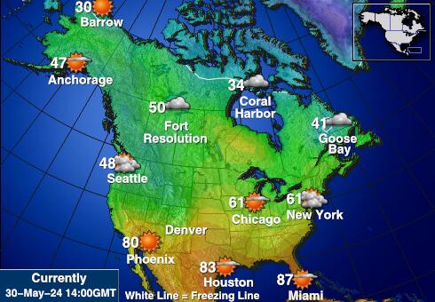 Канада Карта погоды Температура 