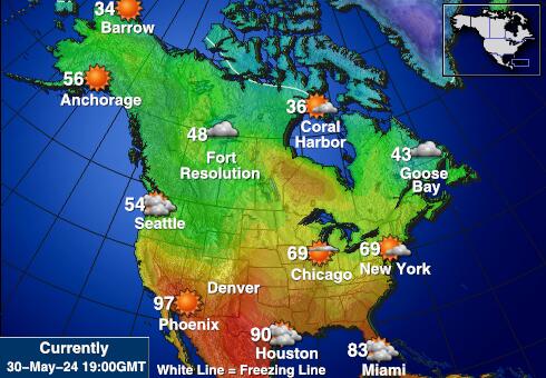 Kanada Ilm temperatuur kaart 