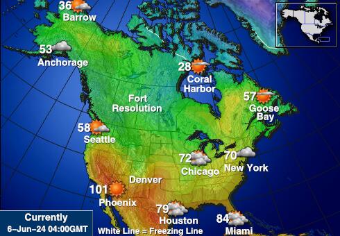 Καναδάς Θερμοκρασία Καιρός χάρτη 