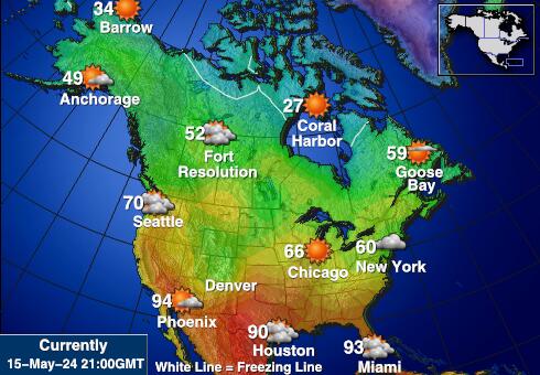 Canada Været temperatur kart 