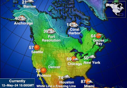 Канада Временска прогноза, Температура, Карта 