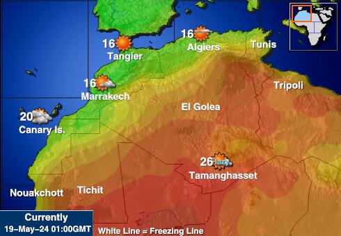 Cabo Verde Mapa de temperatura Tiempo 