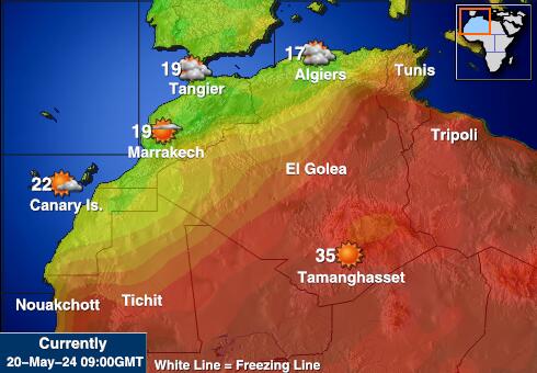 Kaapverdië Weer temperatuur kaart 