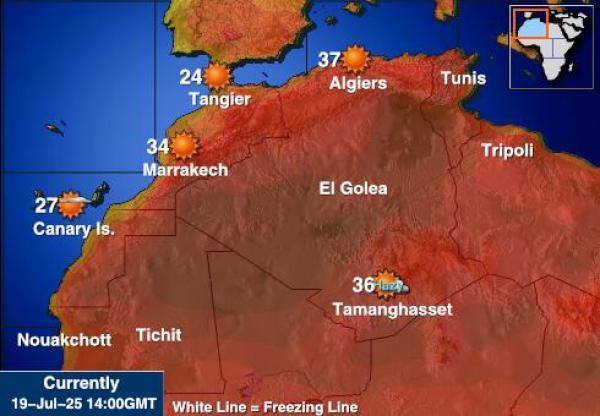 Cap-Vert Carte des températures de Météo