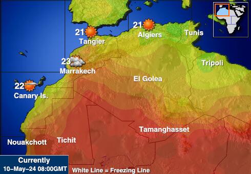 Кабо Верде Карта температури погоди 