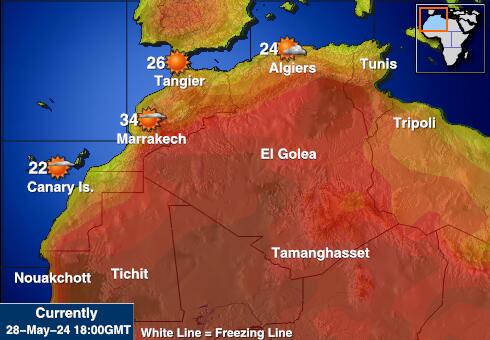 Cape Verde Harta temperaturii vremii 