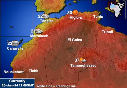 Cape Verde Vremenska prognoza, Temperatura, karta 