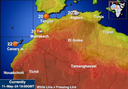 Cape Verde Peta suhu cuaca 