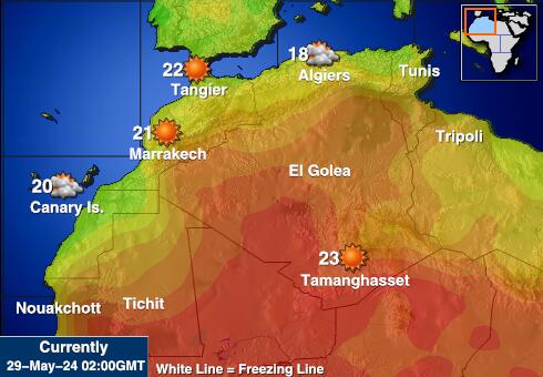 Cape Verde Bản đồ nhiệt độ thời tiết 