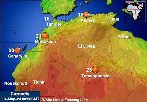 Cape Verde Időjárás hőmérséklet térképen 
