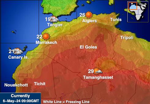 Cape Verde Ilm temperatuur kaart 