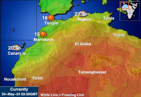 Cape Verde Vremenska prognoza, Temperatura, karta 
