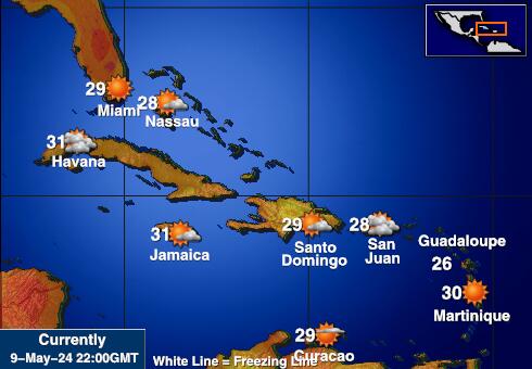 Caymansaaret Sää lämpötila kartta 