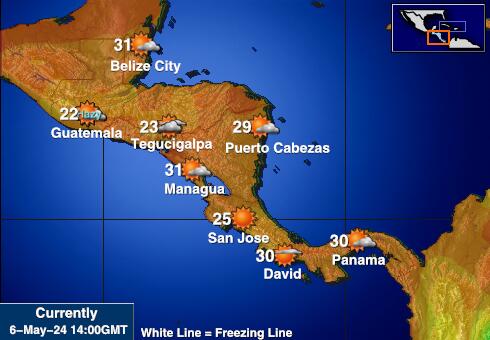 中美洲 天气温度图 